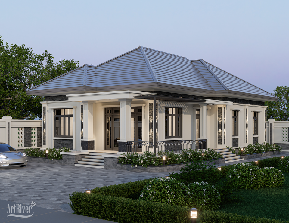 nhà vườn mái nhật