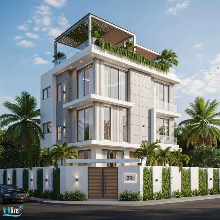 mẫu nhà căn góc 2 mặt tiền