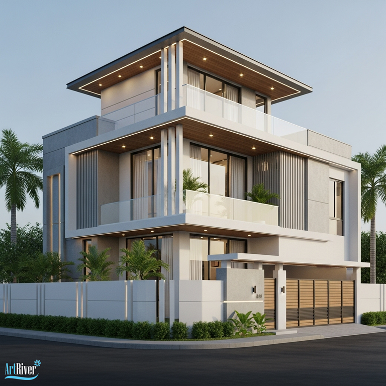 mẫu nhà căn góc 2 mặt tiền